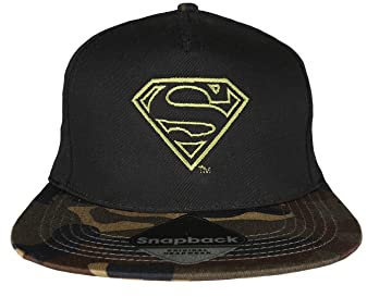 Cotton Soul DC Comics Superman Outline Snapback Cap, Black/Camo, One Size, Schwarz / Camoufalge, Einheitsgröße