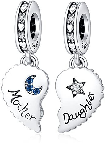 LaMenars Zwei-in-eins Charm for 925 Sterling Silver Für Frauen Armbänder Halsketten Dangle Anhänger für Weihnachten Valentinstag für Mädchen