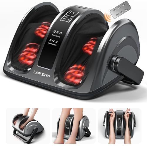 CARESKYpro Shiatsu Foot Massager with Heat, FSA Eligible HSA Foot and Calf Massager for Plantar Fasciitis, Neuropathy, Circulation and Pain Relief, for Home/Office, Gift for Men and Women