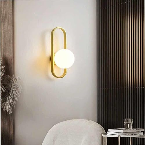 Kovalmax® Applique a parete sfera in pvc bianco lampada da muro metallo G9 bronzo aq47 soggiorno