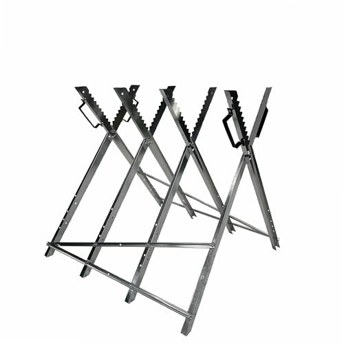 WERKA PRO Chevalet à Bûches 4 Supports Acier - Réglable pour Diamètre des Bûches - Crans de Blocage - Dimensions 80,5 x 86 x