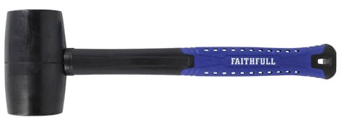 Faithfull FAIRMBF24 - Mazo de goma - Eje de fibra de vidrio negro de 680.4 g