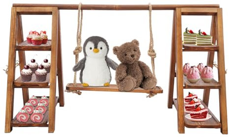 Présentoir à dessert en bois à 3 étages - Présentoir à cupcakes en bois - Présentoir à gâteaux - Échelle - Pour mariages, anniversaires, fêtes d'anniversaire