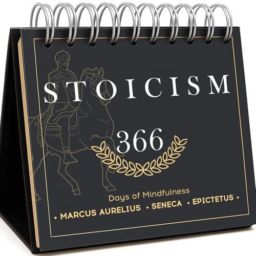 QUOKKA Stoicism Calendar For Adults – 365 Daily Quotes & Stoic Affirmations for Strength, Resilience, and Self-Reflection - Inspirational Practices for Personal Growth - Office Decor for Men and Women