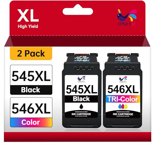 ONLYU PG 545XL CL546XL Ersatz für Canon Druckerpatronen 545 546 XL Kompatibel für Canon Pixma TS3350 für Pixma TS3450 TS3451 TS3452 TS3150 TS3351 TR4550 TR4650 MX495(Schwarz, Farbe)