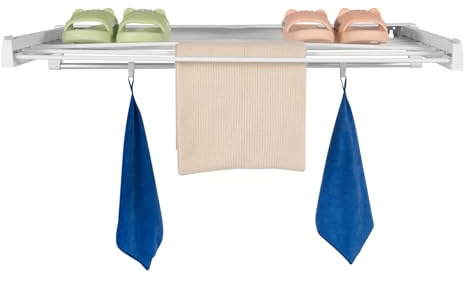 Haoxuesen Etendoir Mural Rabattable, Séchoir Mural Intérieur Et Extérieur, Encombrant, Extensible, Barres, Convient Les Salons, Les Restaurants, Les Chambres, Les Salles De Bains, Balcons Etc