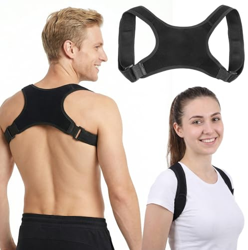 YBEATY Back Posture Supportor Adjustable Wearable Support Upper Support | Comfortable, Lightweight, Breathable, for Women Men, Lower Shoulder Clavicle Neck, Hunchback