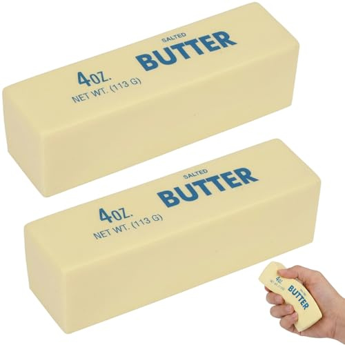 2Pcs Butter Squishy Big, Big Butter Squishy for Adult Stress Relief, Anxiety Management Tool,Portable Focus Aid for for Office Home Travel Work Adult Women