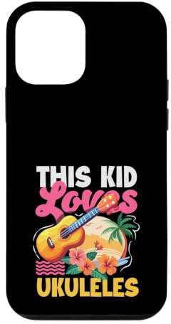 This Kid Loves Ukulélé Tropical Beach Sunset Music Ukulélé Coque pour iPhone 12 Mini