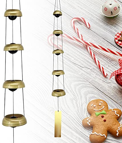 ASTARIN Campanelli a vento in rame, campane a vento con 5 campane, campane a vento Feng Shui per decorazione esterna del cortile di casa, un grande campanello a vento commemorativo per qualcuno che