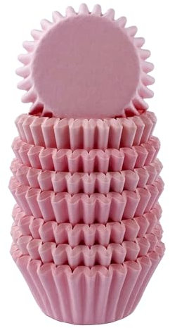 Miss Bakery's House® Mini moules à muffins - papier - Ø 32 mm x 20 mm - rose bonbon - 200 pièces - pâtisserie - confiserie - caissettes pour cupcakes et sucreries - petits fours
