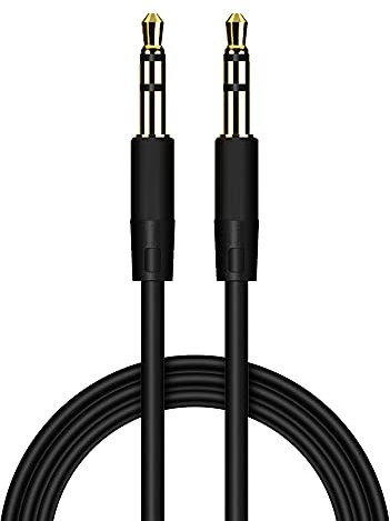 GORILLAPLANET 1.2M Aux cable 3.5mm Male Stereo Jack To Jack Audio Cable - Auxiliary for Cars, Headphones compatible with iPhones, iPad, Laptops (Black)