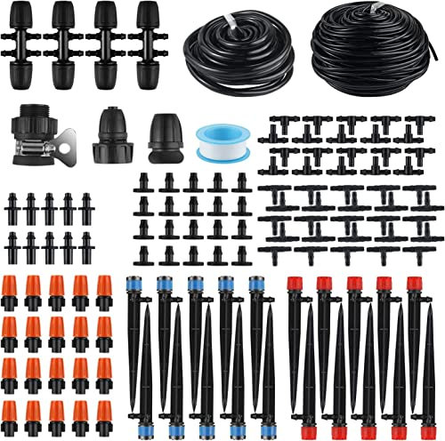 MSDADA 226 FT Irrigation System Kit 1/4 INCH Drip Irrigation System Automatic Garden Watering System Auto Garden Irrigation Systems Accessories Watering Systems for Outdoor Plants Greenhouse Lawn