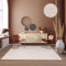 TT Home Waschbarer Wohnzimmer Teppich Esszimmer Kurzflor Unifarben Melierte Optik Modern, Farbe:Creme, Größe:200x280 cm