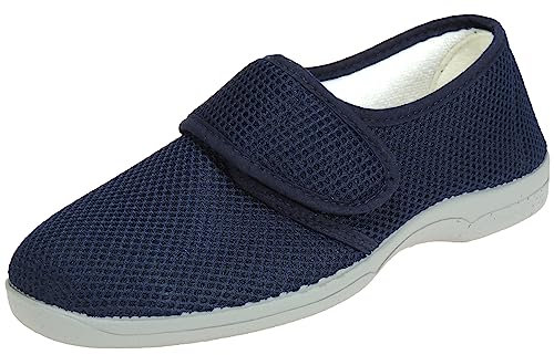 Calzados Romero. Ruiz Y Gallego. Zapatilla Rejilla Nailon para Hombre Ancho Especial. Marino Talla 43