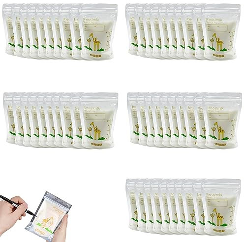 HZZXCH 50 Pack Breast Milk Storage Bags, 150ml Breast Milk Storage Bags, Fast Freeze and Thaw, Milk Storage Bags