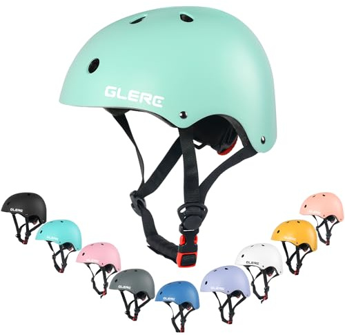 Glerc Warrior Adjustable ABS EPS Material Lightweight Kids Sports Helmet for Age 3-9 Year Old Boys Girls Toddler Youth for Cycling Bike Skateboard Scooter Skating Skiing Climbing, S Size Mint Green
