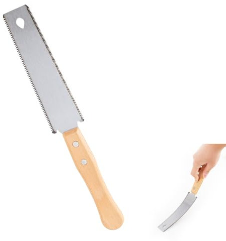 Sierra de mano japonesa pequeña para cortar madera, sierra de mano pequeña para carpintería, hoja flexible de doble filo, sierra de corte empotrado de 14/17 Tpi, mango de madera, tirador de dientes