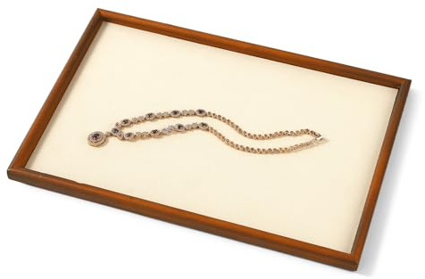 Oirlv Stackable Jewellery Tray Wood Jewellery Storage Tray for Home Drawer