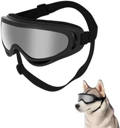 Dog Goggles, Windproof Anti-UV Protection Pet Sunglasses with Adjustable Strap for Medium Large Dogs Y8GGHMJ
