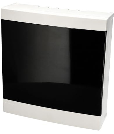 EDO Quadro Elettrico da Parete 2 File per 24 Moduli 32 x 30 x 9,5 cm IP40 - Scatola di Distribuzione in ABS Bianco - Centralino per Impianti Elettrici da Interno