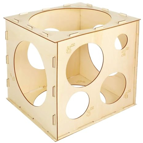 Sharplace Cubo Medidor de Globos, Decoración para Fiestas, Versátil, Fácil de Instalar, Arco de Madera, Adorno