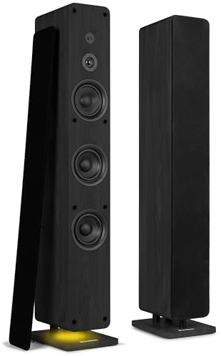 Audizio Arco – Pack 2 Altavoces Activos 320W con Radio Dab+, Radio Digital y Radio FM, Altavoz Bluetooth Potente, Altavoz USB, Entrada optica para Equipo Sonido TV Home Cinema, Color Negro