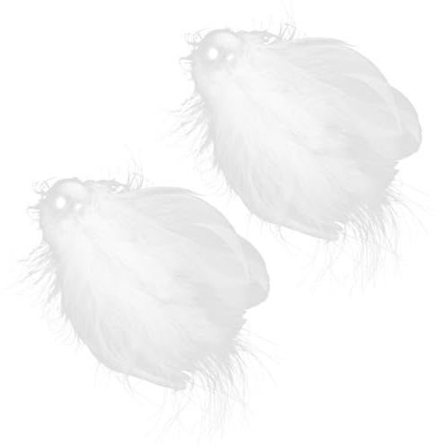 OFFIGAM Pinces à Cheveux Plume Blanche Décorations Perles, Alliage Doux, Artisanat Détaillé, Accessoires Élégants pour Mariage et Bal, 1 Paire