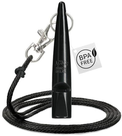 Acme Hundepfeife No. 210,5 + GRATIS Pfeifenband - Das Original aus England - laut und weitreichend (Black)