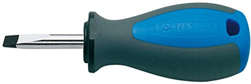 Unior 627TBI Schraubendreher für Schlitzschrauben, Kurze Klinge, 3-Komponentengriff, 1.2 x 6.5 x 25 mm