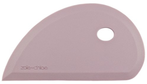Zoie + Chloe Multipurpose Silicone Bowl Scraper - Dough Scraper for Cleaning Mixing Bowls, Baking Pan - Silicone Scraper Spatula For Painting, Smoothing, Frosting, Cake Decorating - Purple, 7x3.75