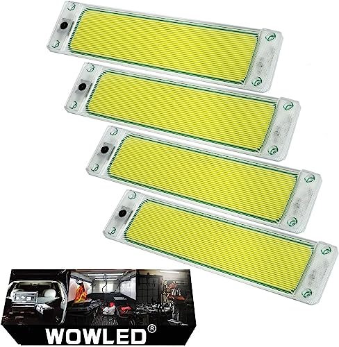 WOWLED 12V 108 COB LED Roof Light Bar Lamp with On/Off Switch - 4Pack RV Ceiling Dome Interior Lighting for Car, Camper, Van, Bus, Boat, Motorhome, Kitchen