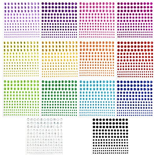 2310pcs Brillantes Para la Cara Decorar Autoadhesivas Diamantes, Manualidades de Uñas Faciales, Tarjetas Para Niños, Decoraciones DIY (Pegatinas de diamantes de colores)