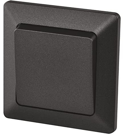 EMOS Interrupteur-sonnette noir avec bascule 250 V~/10 AX, plastique, sans boîtier encastré, classe de protection IP20 pour une utilisation en intérieur