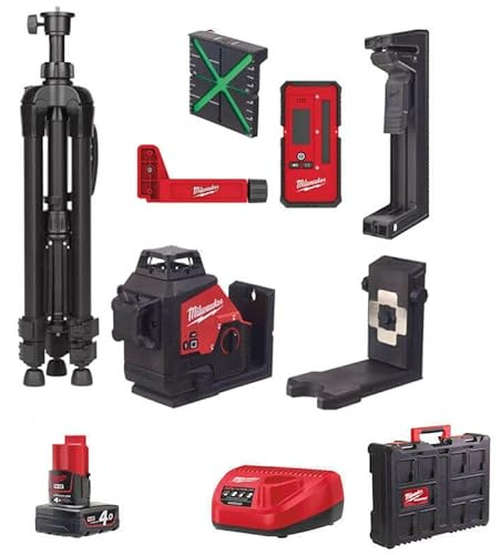 M12 3PLKIT-401P_3PL_Green Laser 12V 3 Lines 360° with Milwaukee Accessories