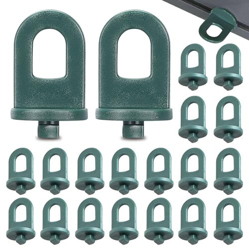 Accessoires de serre - 50 clips de serre solides - Œillets en plastique - Outils de jardin - Fixation pour tuteurs - Plantes grimpantes - Filet d'ombrage - Vert
