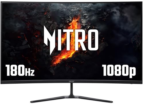 acer Nitro ED320QRS3 32 inch Full HD (1920 x 1080) Curved Gaming Monitor - 180Hz, 5ms, VA Panel, FreeSync Premium, 72% NTSC, HDR Ready, Speakers, DisplayPort, HDMI