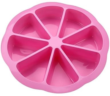 Qiantull silikonbakform med 8 hål nonstick silikonbakform non-stick brödform silikon kakform rund återanvändbar bakform rund skiktad tårta kakform för pizza mousse rosa