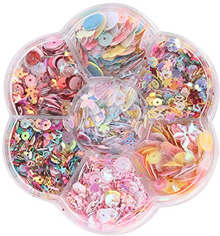 Saluaqui Shiny Glitter Confetti Set med Oregelbunden Håldesign | Sparkling Av Plastharts Paljetter för DIY -hantverk | för Kläder, Skor och Dekorationer