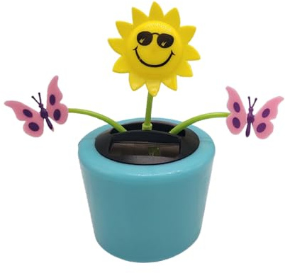 Happy Dancing Solar Flower,Ornamento di fiori danzanti per auto | Giocattolo portatile per auto con testa oscillante, decorazione per cruscotto ad energia solare riutilizzabile per casa, camera da e a