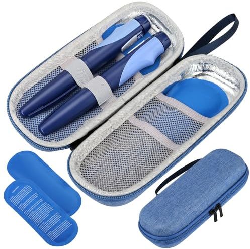 Nevera Insulina Estuche Viajes 2 Bolsas Hielo Portátil Refrigerante Largos
