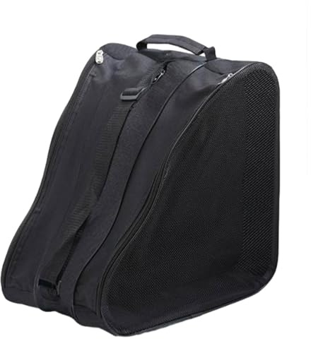 QUXVUIS Sac de Transport Portable pour Patins de Hockey sur Glace en Ligne Quad, genouillères et roulettes, pour Hommes, Femmes, Adultes et Enfants, Noir, 38 x 38 x 29 cm