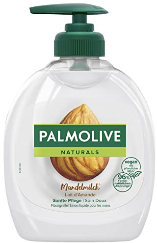 Palmolive Sapone naturale di mandorla e latte 300 ml – Sapone liquido per le mani per una pulizia delicata delle mani