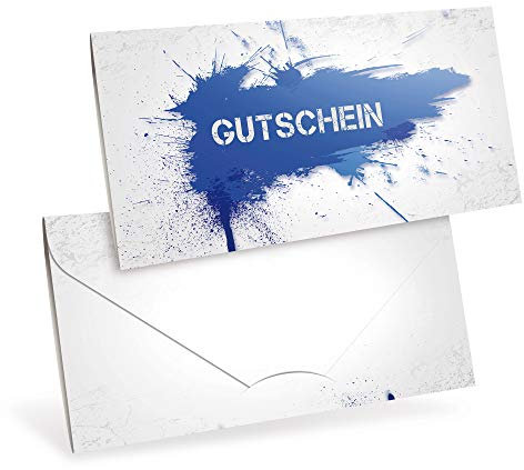 Gutscheinkarten (10 Stück) - Geschenkgutscheine für Maler, Malerei, Kunst, Freizeit - DIN lang Faltkarte verschließbar, blanko Vordruck zum Eintragen der Werte