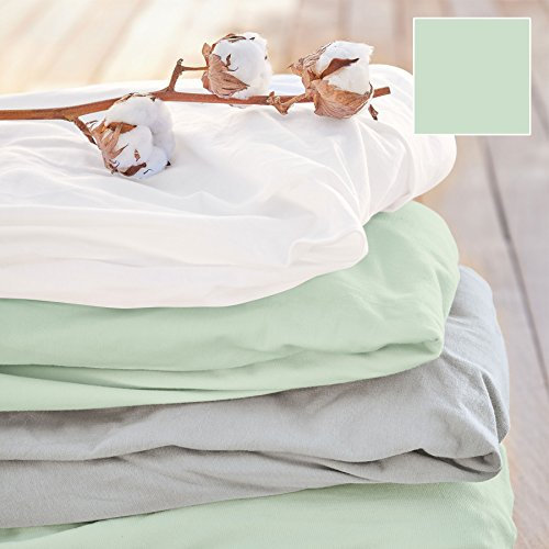 Irisette Jersey-Stretch Spannbetttuch Bamboo Mint, 90x200-100x220 cm