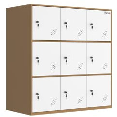 MECOLOR 4,6,9 Tür Metall Büroschrank Mitarbeiter verwenden kleine Schließfächer Schlafzimmer Würfel Schließfach, Wohnzimmer und Schule Locker, Home Locker Organizer Lagerung für Kinder(Weiß -9D)