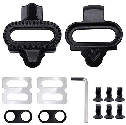 UBERMing 1 Paar Bike Pedal Cleats Klickpedale SPD Pedale Mountainbike Fahrradzubehör Set Sicherungsplatte Zubehör - Schwarzer mit Sechskantschlüssel