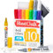 Blami Arts 10 Stücke Kreidestifte and Tafeletiketten-Paket mit Schwamm für Fenster, Glas, Tafel, Whiteboard, Abwaschbar Kreidemarker- 6mm Spitze für Erwachsene & Kinder