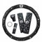 coofig Lenkradbezug Glitzer Universal Lenkradhülle Leder mit 2 Stück Gurtpolster,Schaltknauf-Schutz,Handbremsgriff Abdeckung,Start Stop Engine Knopf Abdeckung Aufkleber Auto Zubehör Innenraum Frauen