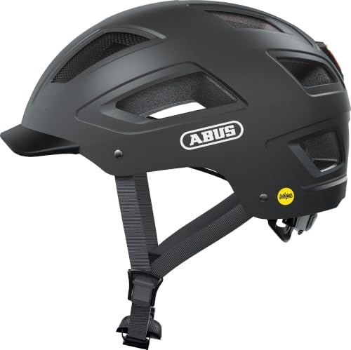 ABUS Hyban 2.0 MIPS city helmet - bike helmet with rear light, ABS hard shell, impact protection - for men and women